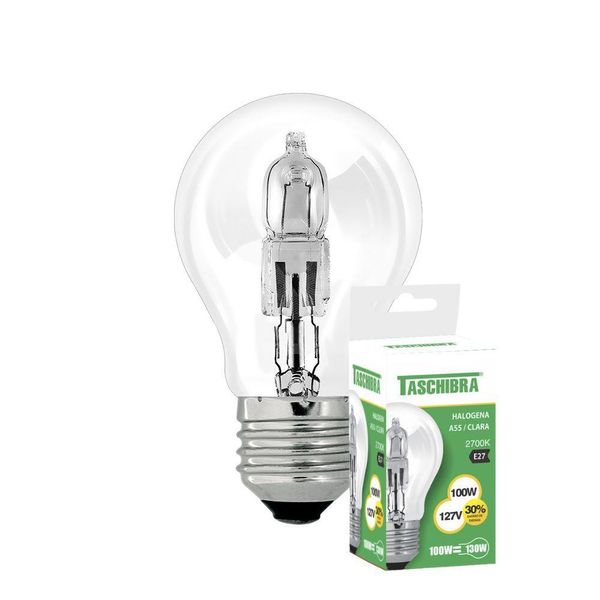 Kit 10 Lâmpadas Halógena Taschibra A55 100w E27 2700k 110v