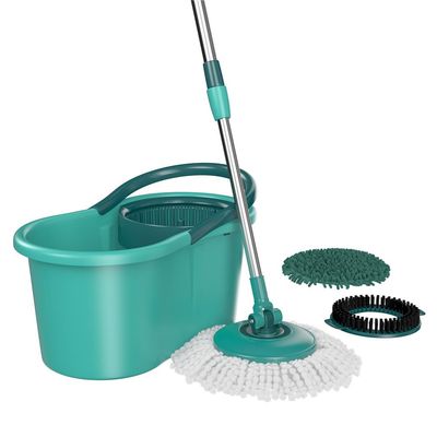 Mop Giratório 3 em 1 FlashLimp MOP8258 com Balde, Cabo Telescópico e 3 Tipos de Refis Verde água/Verde esmeralda/Inox