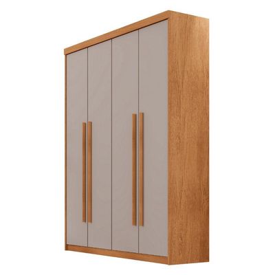 Guarda Roupa Solteiro Heros 4 Portas E 2 Gavetas Moderna Naturalle Off White