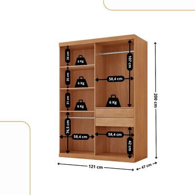 Guarda Roupa Solteiro Heros 4 Portas E 2 Gavetas Moderna Naturalle