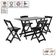 Kit 10 Conjuntos Dobrável 120 X 70 Com 4 Cadeiras Preto - M.b Móveis