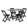 Kit 10 Conjuntos Dobrável 120 X 70 Com 4 Cadeiras Preto - M.b Móveis