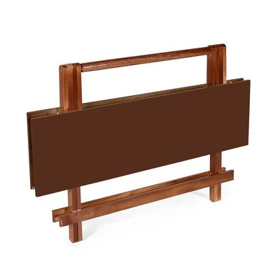 Kit 4 Conjuntos Dobráveis 120 X 70 Com 6 Cadeiras Imbuia - M.b Móveis