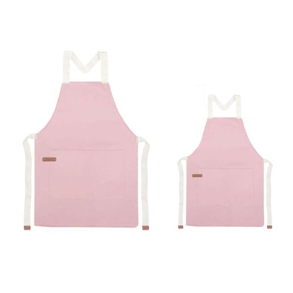 Avental Infantil e Adulto Rosa Algodao Cozinha Artes Pintura Pais e Filhos