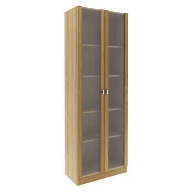 Armário Multiuso 59,8x171,5cm com 2 Portas de vidro e 4 Prateleiras AM3112 Amêndoa