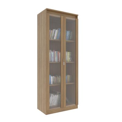 Armário Multiuso 60x160cm com 2 Portas de Vidro e 3 Prateleiras AM3111 Amêndoa