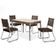 Mesa de Jantar Aço Nobre Cláudia com Tampo Kanon e 4 Cadeiras Off White/Nogal/Chocolat/ Marrom