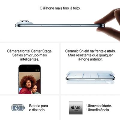 Iphone 17 Air 256GB 6,5P MG2N4BE/A Ouro Claro Desbloqueado Apple Ouro Claro
