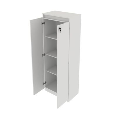 Armário Multiuso 60x160,5cm com 3 Prateleiras 2 Portas e Chave AM3110 Branco