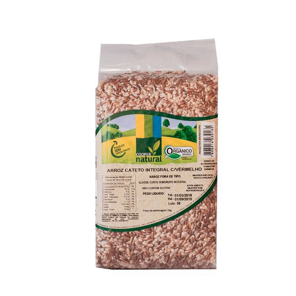 Arroz Cateto Integral com Vermelho Orgânico Coopernatural 500g Arroz Cateto Integral com Vermelho Orgânico Coopernatural 500g