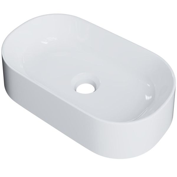 Cuba de Apoio Oval Para Banheiro Lavabo Laila C01 O42W Branco - Lyam