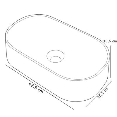 Cuba de Apoio Oval Para Banheiro Lavabo Laila C01 O42W Branco - Lyam