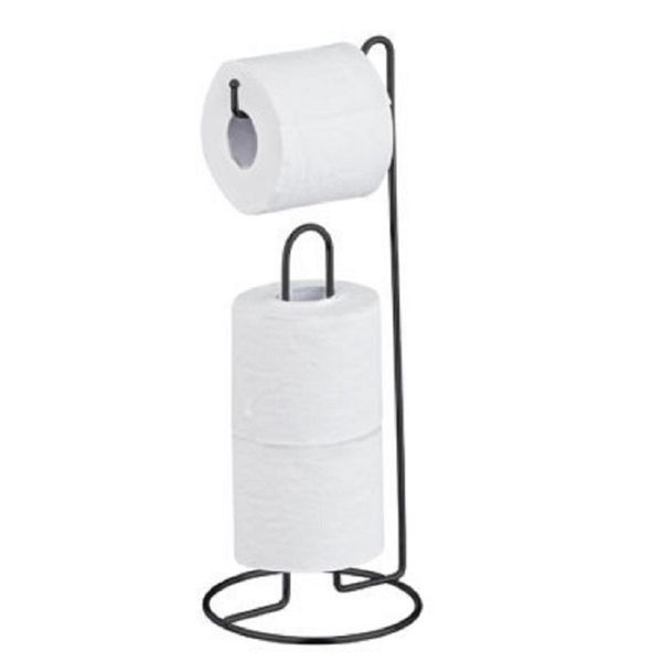 Porta Papel Higienico de Chão Suporte para 3 Rolos Preto Porta Papel Higienico de Chão Suporte para 3 Rolos Preto
