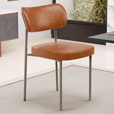 Cadeira Decorativa Sala De Jantar Melina Base Arena L02 Couríssimo Camel - Lyam Decor