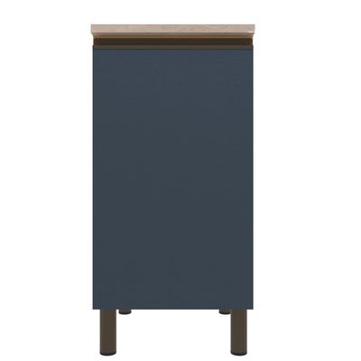 Balcão Bartira Cristal em MDP com 1 Porta, 40cm de Largura - Lâmina de Mel/Azul Royal Lâmina de Mel/Azul Royal