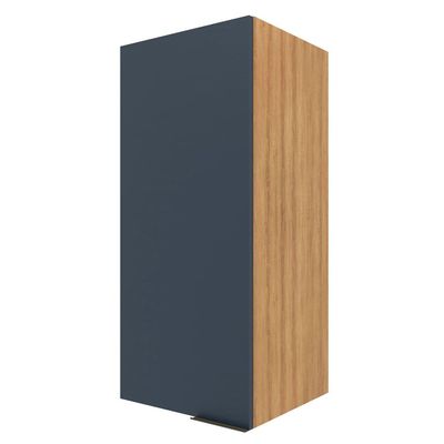 Armário Aéreo Bartira Cristal com 1 Porta, 2 Prateleiras e 40cm de largura - Lâmina Mel/Azul Royal Lâmina de Mel/Azul Royal