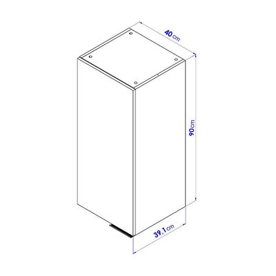 Armário Aéreo Bartira Cristal com 1 Porta, 2 Prateleiras e 40cm de largura - Lâmina Mel/Azul Royal Lâmina de Mel/Azul Royal