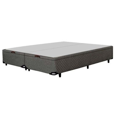 Colchão Queen Size New Itália D26 Molas Ensacadas e Pillow Top Umaflex + Base Box Itaflex Universal com Baú Preto/Granite