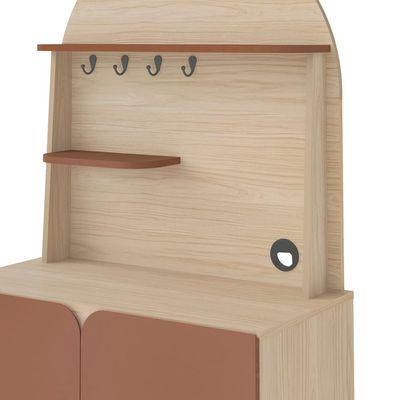 Cantinho do Café Artely Viena com 2 portas e 3 prateleiras 80cm de largura Naturale e Terracota