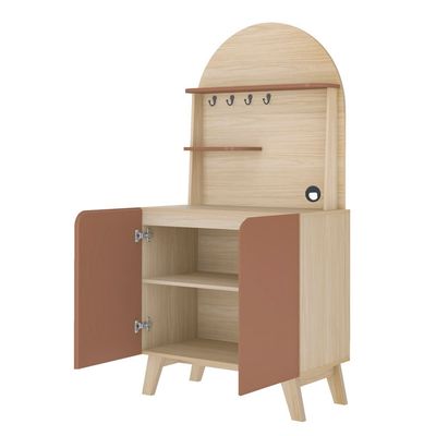 Cantinho do Café Artely Viena com 2 portas e 3 prateleiras 80cm de largura Naturale e Terracota