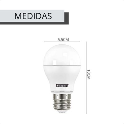 Kit 15 Lâmpadas Led Bolinha Tkl 4,9w Taschibra E27 Bivolt 3000k Quente