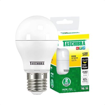 Kit 15 Lâmpadas Led Bolinha Tkl 4,9w Taschibra E27 Bivolt 3000k Quente