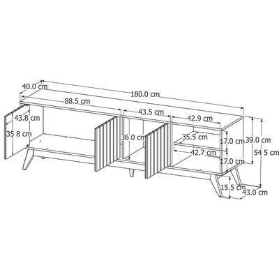 Rack Bancada Açai 180 Cm Tv Até 75 Com Pés Madeira Maciça Nature