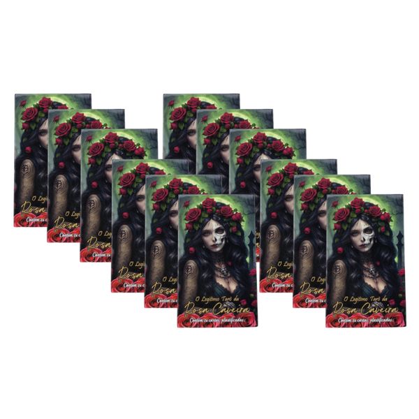 Kit c/ 12 O Legítimo Tarô da Rosa Caveira 36 Cartas Plas+Man Kit c/ 12 O Legítimo Tarô da Rosa Caveira 36 Cartas Plas+Man