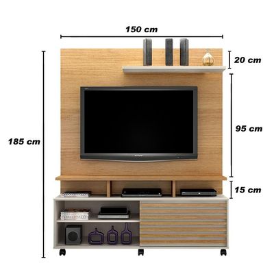 Estante Home P/Tv 60" Valdemóveis Cinamomo/Off White