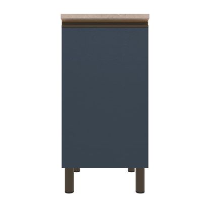 Balcão Bartira Cristal em MDP para Temperos com 2 Gavetas - 40cm de Largura Lâmina de Mel/Azul Royal