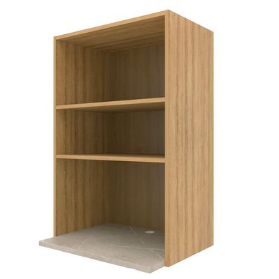 Armário Aéreo Bartira Cristal com Nicho para Micro-ondas, 1 Porta, 1 Prateleira e 60cm de largura - Lâmina Mel/Azul Royal Lâmina de Mel/Azul Royal