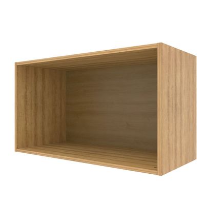 Armário Aéreo para Geladeira Bartira Cristal com 1 Porta e 80cm de largura  Lâmina Mel/Azul Royal Lâmina de Mel/Azul Royal