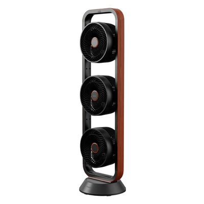 Ventilador de Torre Spirit Robot Triplo 130W com 3 Velocidades, Controle Remoto e Painel Digital com Display LED Preto com Tabaco / 220V
