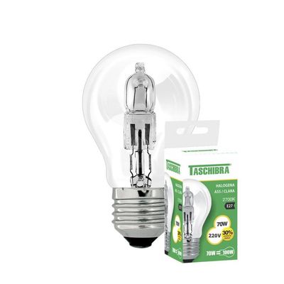 Kit 5 Lâmpadas Halógena Taschibra A55 70w E27 2700k 220v