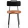 Cadeira Decorativa Estofada Para Sala De Jantar Barcelona L02 Couríssimo Preto Camel - Lyam