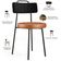 Cadeira Decorativa Estofada Para Sala De Jantar Barcelona L02 Couríssimo Preto Camel - Lyam