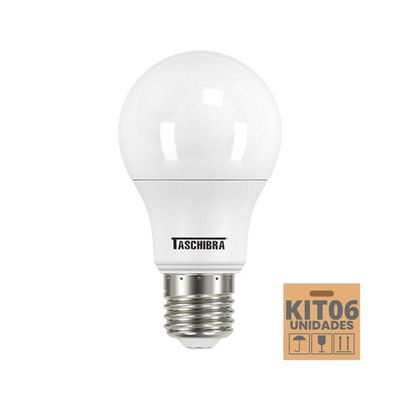 Kit 6 Lâmpadas Led Bulbo Tkl 15w Taschibra E27 Bivolt 6500k Frio
