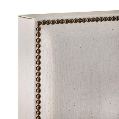 Cabeceira Cama Box Casal Com Tachas 140 cm Vicenza L02 Linho Cru - Lyam Decor
