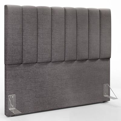Kit Cabeceira Cama Box Casal 140cm Calçadeira Recamier Baú Dália W01 Linho Cinza Escuro - Lyam Decor