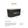Porta Pao Tampa Bambu Porta Utensilios Pote Aço Preto 2un