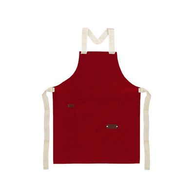 Avental Vermelho Algodao Cru Cozinha Pintura Artesanato 1un
