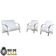 Conjunto Poltrona Vênus Braço Alumínio DSalla Courino Branco