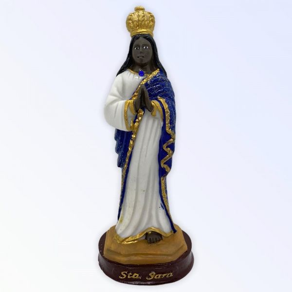 Escultura Santa Sara Cor Azul 15,5 cm em Resina Escultura Santa Sara Cor Azul 15,5 cm em Resina