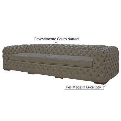 Sofá 4 Lugares Astúria 260cm Couro l Fendi