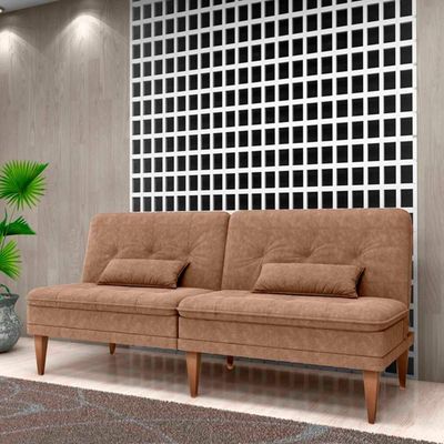 Sofá Cama 3 Lugares Reclinável Casal Premium 1,90 Larg Pietra Matrix Boucle Marrom