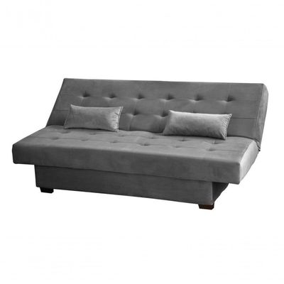 Sofá Cama 3 Lugares Casal Reclinável 190 Larg Laila Matrix Veludo Cinza