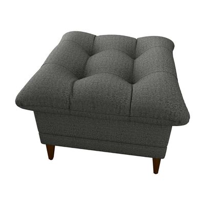 Poltrona De Amamentação Com Puff Luxo Confortável Montreal Matrix Linho Chumbo
