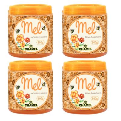 Mel Silvestre 100% Puro  4 Potes com 500g - Chamel