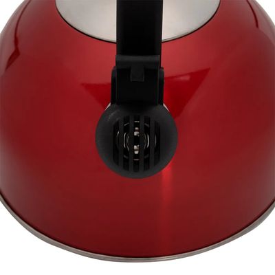 Chaleira Inox Vermelha Com Apito 2 Litros Mimo Style Bule De Chá Para Ferver Água Jarra Portátil Com Alça