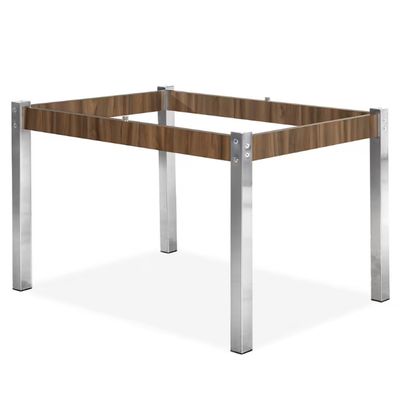 Mesa de Jantar Aço Nobre Claudia com Tampo Kanon e 4 Cadeiras Nogal/Chocolate/Marrom